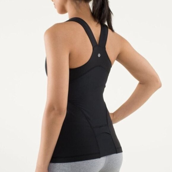 LULULEMON polka dot racer back tank top with mesh back pocket size 0 - Picture 5 of 14